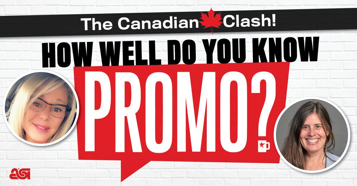 asicentral's tweet photo. Tracey Clingen vs. Lindsay Alcorn. Two Canadian promo pros, one epic battle. 

Don't this month's "#HowWellDoYouKnowPromo: the Canadian Clash!" next Thursday at 1 pm EDT!

🚨Thursday, May 18, 1 pm EDT🚨

https://t.co/RNUsLlPEqj https://t.co/6PAuc69Ybk