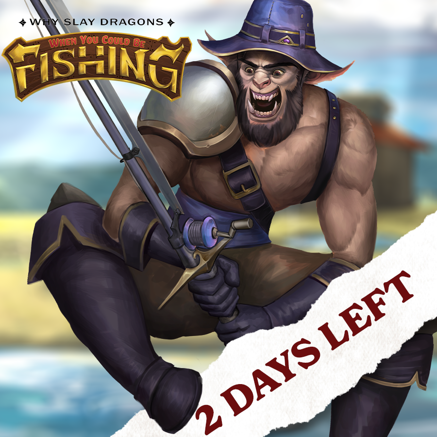 WSDFishing's tweet image. ‼️TWO DAYS REMAIN ‼️

🟢Our latest Why Slay Dragons Kickstarter is in the final days - and we are a little under $14,000 until we write ANOTHER chapter! 

(Hell Fishing anyone?) 🔥🎣

Let's end our Kickstarter STRONG!