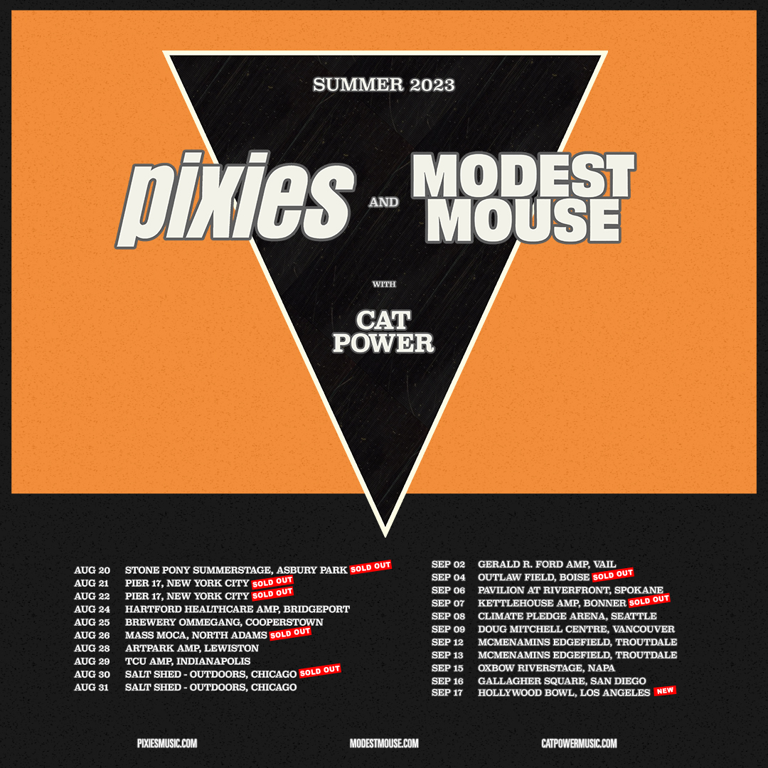 Los Angeles The Summer 2023 tour with Pixies and special guest Cat Power is coming to the Hollywood Bowl September 17th Tickets on sale now! hollywoodbowl.com/events/perform…