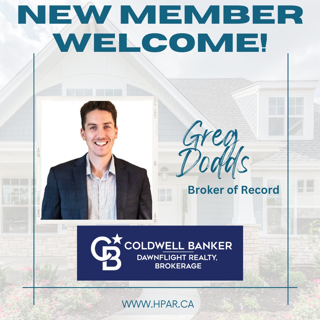PerthHuron's tweet photo. New Member Welcome to the Huron Perth Association of REALTORS® to Greg Dodds - Broker of Record at Coldwell Banker Dawnflight Realty.
.
.
.
#NewMember #HPAR #REALTORS® https://t.co/z2jwm04h9w