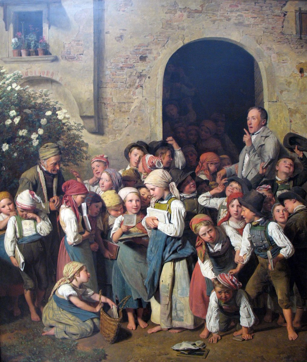 Ferdinand Georg Waldmuller. Après l’école . 1841.  wikiart.org/fr/ferdinand-g…