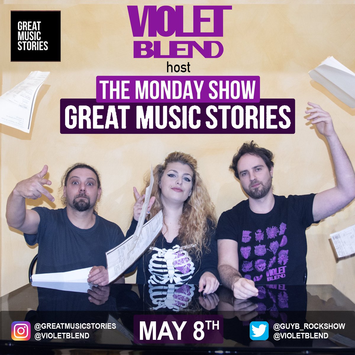 VioletBlend's tweet photo. || Today it's marvellous w/ THE MONDAY SHOW on #GreatMusicStories 💜
We will play the role of presenters and entertain you with 🍝 The Italian Special Hour 🤌 at 6 PM (UK Time 🇬🇧) on https://t.co/hRYY13k7e5 🇮🇹🇬🇧
Big boss ➡️ @GuyB_rockshow ||
#greatmusicstoriesradio #guybrockshow https://t.co/YoW320LR6u