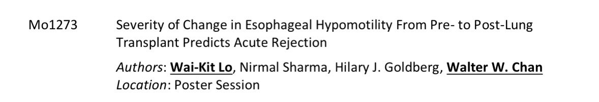 Another opportunity to discuss #esophagus function in #lungtransplant today! #BWHmotility #DDW2023