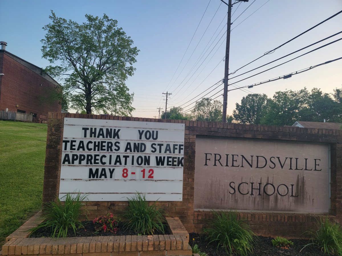 Happy appreciation week to teachers and staff of Friendsville Elementary!  We appreciate you every day!