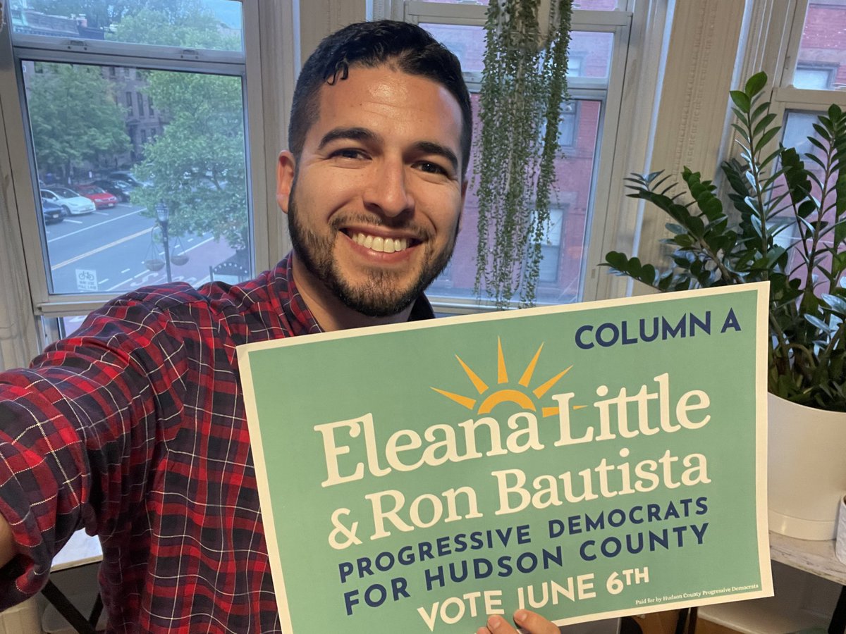 Help us spread the word! Message me for a campaign window sign. <a href="/eleanalittle/">Eleana Little for Jersey City</a> and I are a team of everyday people that answers to neighbors, not the political bosses. #BautistaforCommish