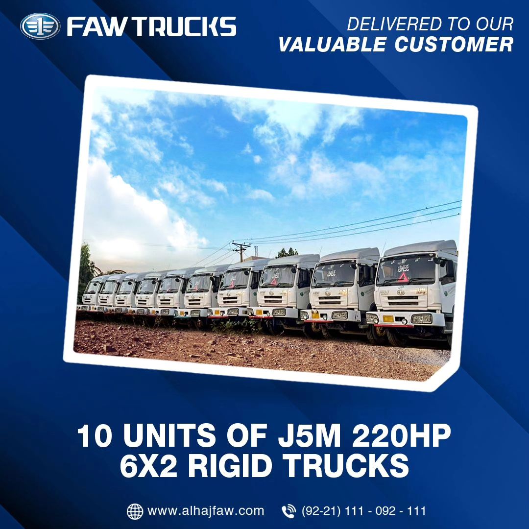 10 Units of Faw J5M 220HP 6x2 Rigid Trucks, delivered to our valuable client.

#fawtruckspakistan #FawTrucks #rigidtrucks #highlights #vehicles #efficient #trucks #business #automobile #logistics #FawPakistan #fawtruckspakistan