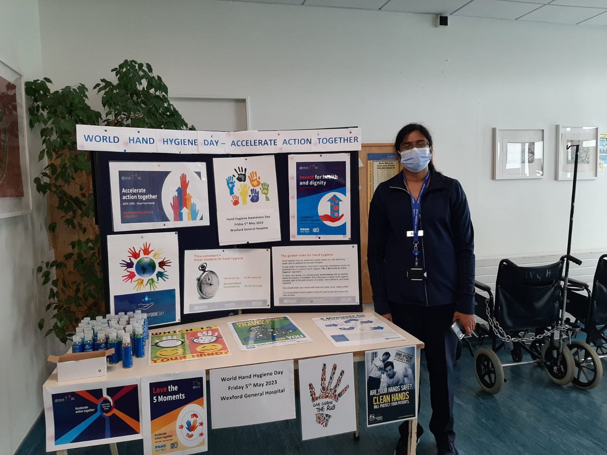 WexGenHosp's tweet photo. On Friday , @WexGenHosp celebrated World Hand Hygiene Day. Thank you to our wonderful IPC department for keeping up the awareness for us all @emerward @Vimala33896310 #patientsafety @LindaOL2 https://t.co/qAtVjeZGpe