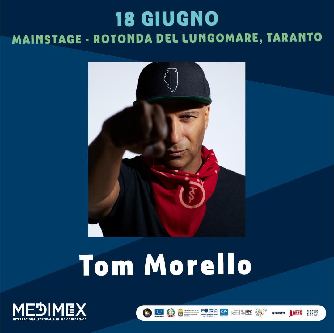 🥁 I CONCERTI DEL MEDIMEX❗️ 📌 18 Giugno #Taranto 💥 The Cult & Tom Morello Opening Act: WEPRO 👇👇Ticket 👇👇 bit.ly/3phw1Je Tutte le info su medimex.it