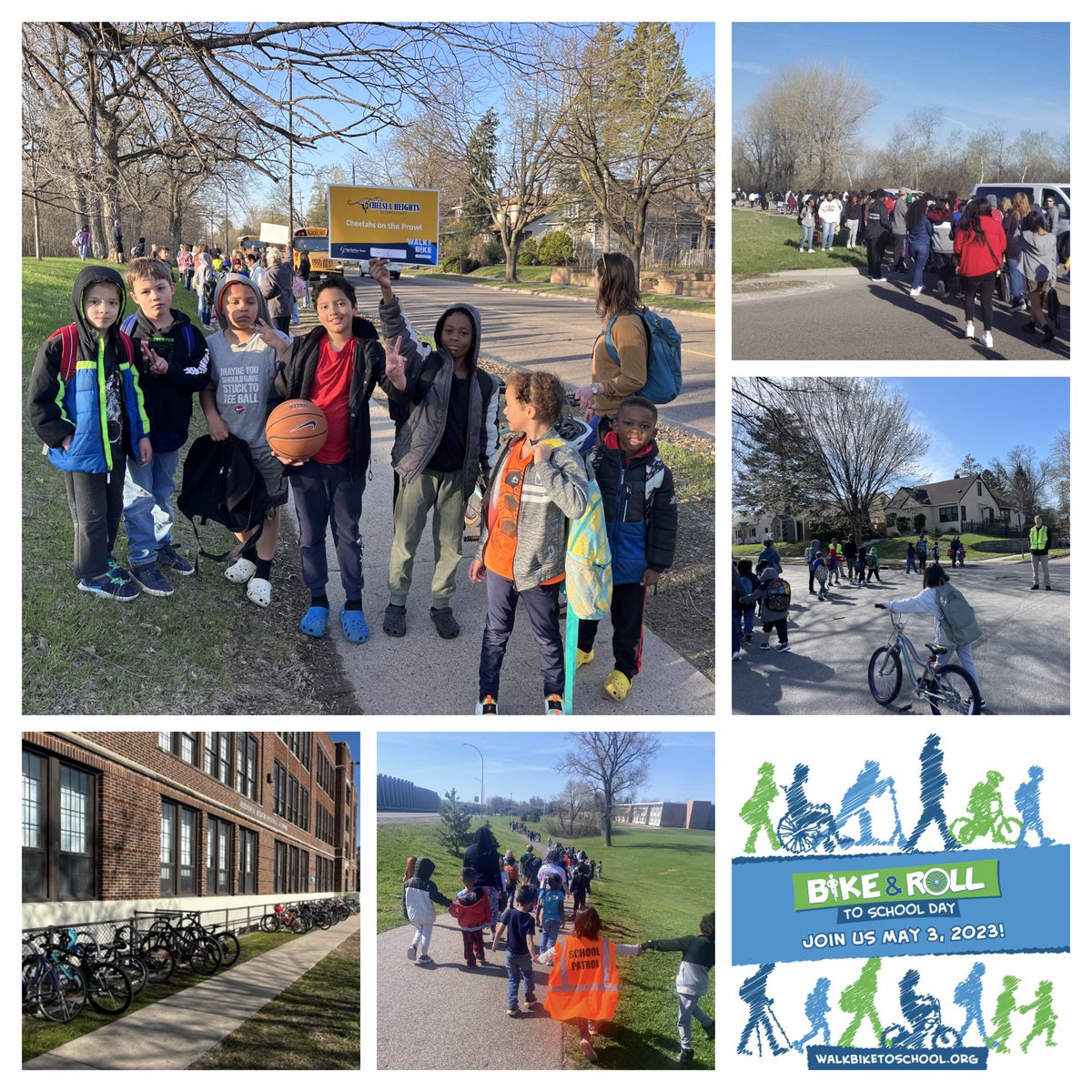 So fun to celebrate Walk, Bike, and Roll to School Day last week! 16 SPPS schools participated. Pictured here: Chelsea Heights Elementary, E-Stem Middle School, Nokomis South Montessori, Mississippi Creative Arts, and Hidden River Middle School. #biketoschoolday