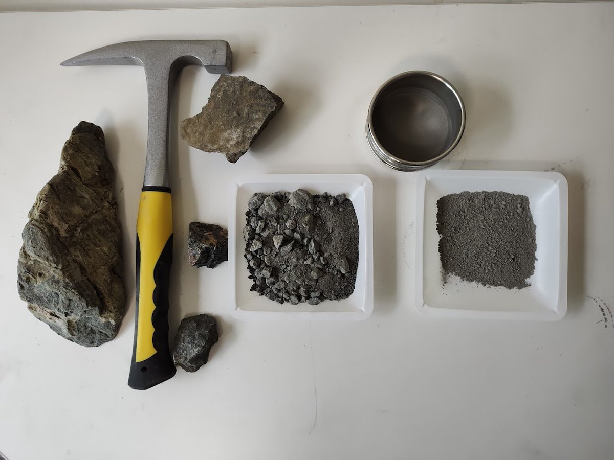 Last week, we collected olivine samples from the mining area along the Tulameen River &amp; Britton Creek.

During the next 2 weeks, we will assess magnesium oxide content for making cementless #concrete . 

#StayTuned $COWI $NBRI