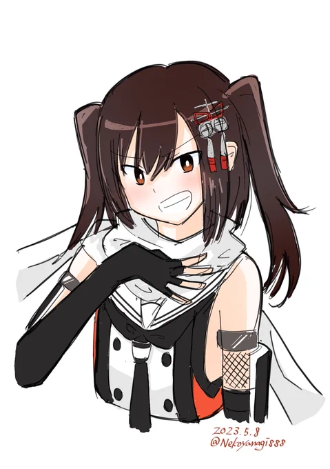 夜戦なら私にまかせて! #艦これ版深夜の真剣お絵描き60分一本勝負 #艦これ版真剣お絵描き60分一本勝負_20230508