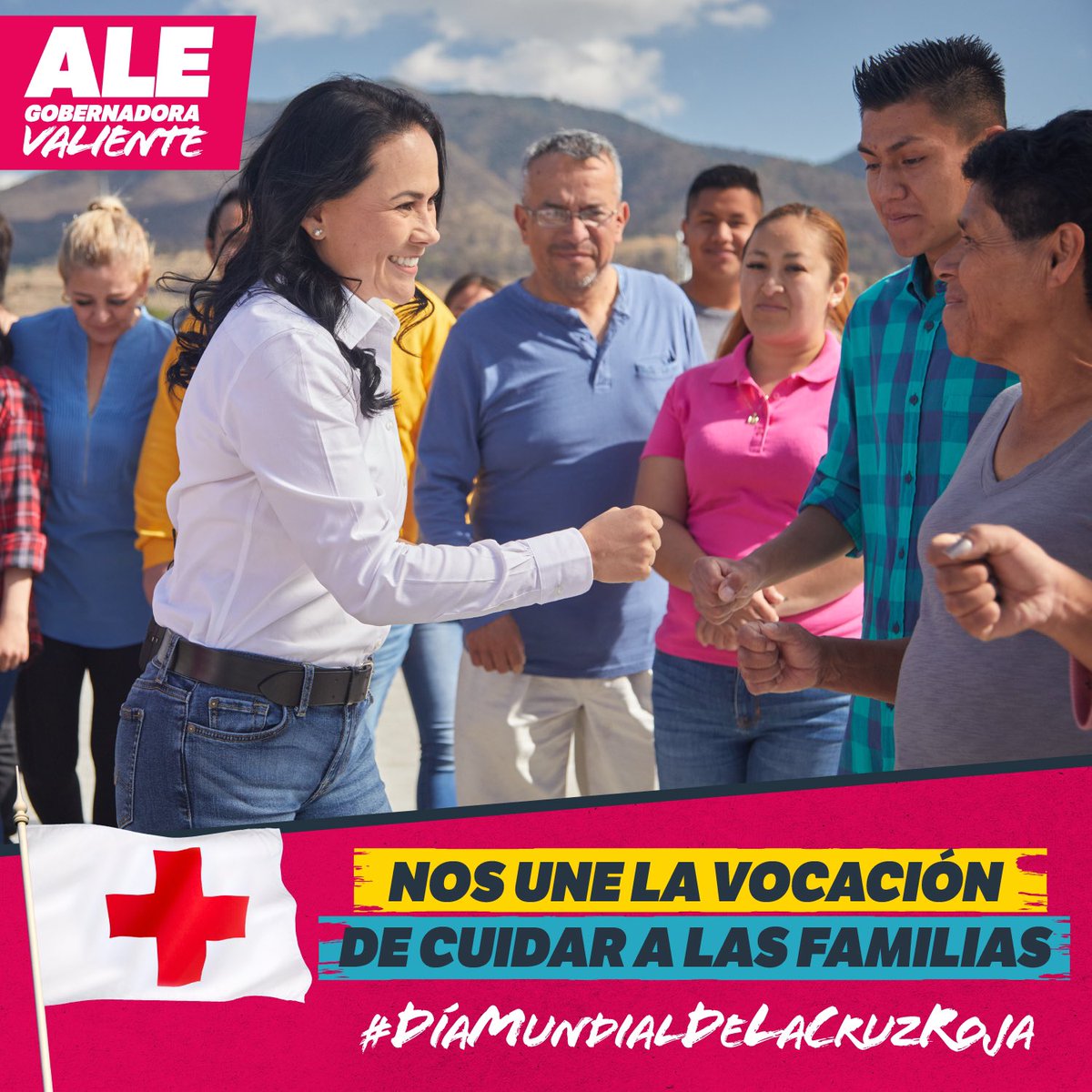 Cada 8 de mayo celebramos el #DíaMundialDeLaCruzRoja, reconocemos y admiramos el gran trabajo de los más de 13 millones de voluntarios que forman parte de ella y salvan vidas cada año. ¡Vamos a hacer equipo para cuidar a las familias! #AleGobernadora