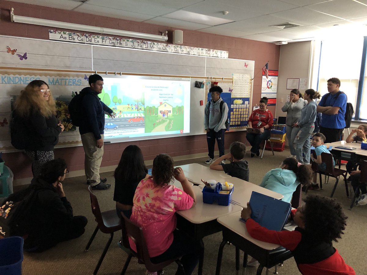 Students from Mrs. Prados’ class read the books they wrote to the students at Southwest this morning.