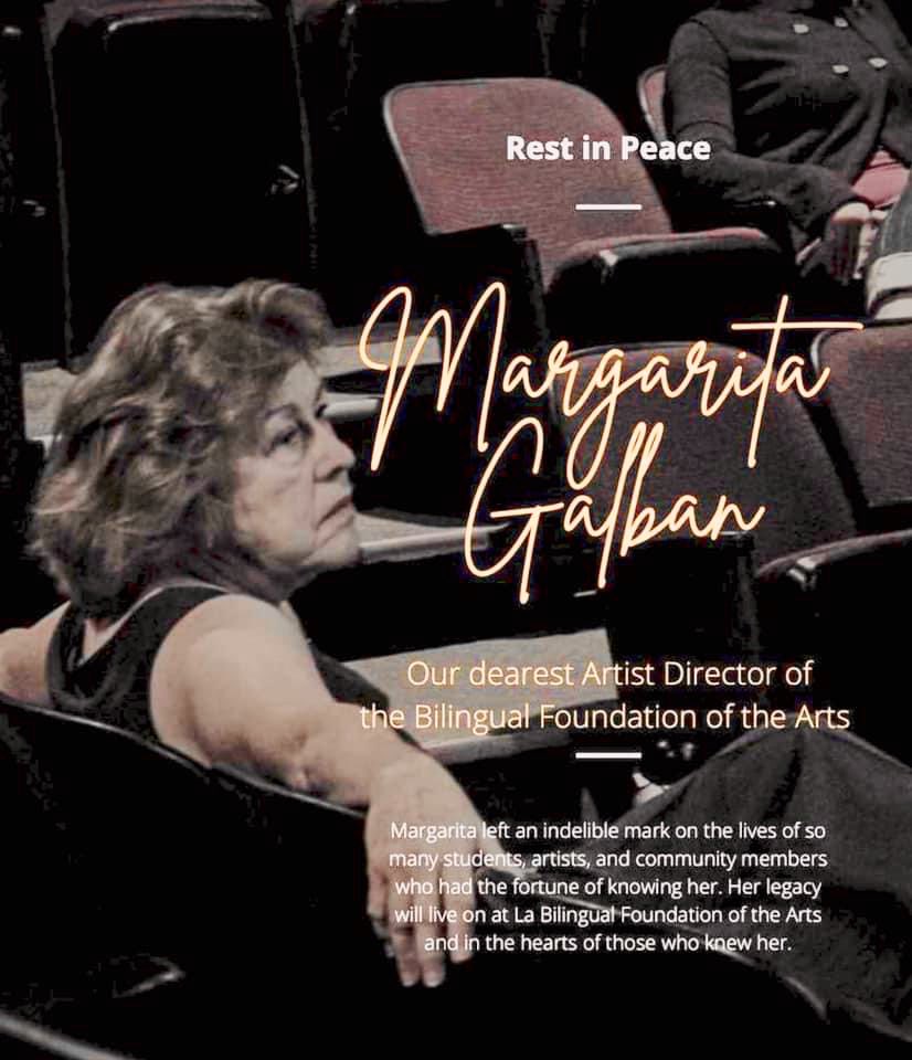 NIRVANATHEATER's tweet photo. Vuela hacia la luz más alta del escenario eterno #MargaritaGalban
Nuestras sinceras condolencias a familiares y a la compañía de teatro @BFAtheatre 
Q.E.P.D https://t.co/6M2TLa8QdB