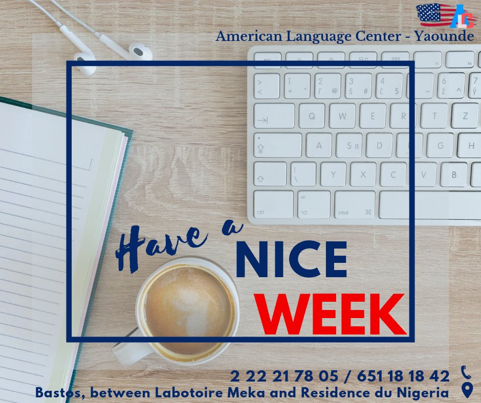 AlcYaounde's tweet photo. HAVE A NICE WEEK !

#coursdanglais

📳 2 22 21 78 05 / 651 18 18 42
📍 Bastos, between Laboratoire Meka and Résidence du Nigéria. https://t.co/6mY3TlY3d9