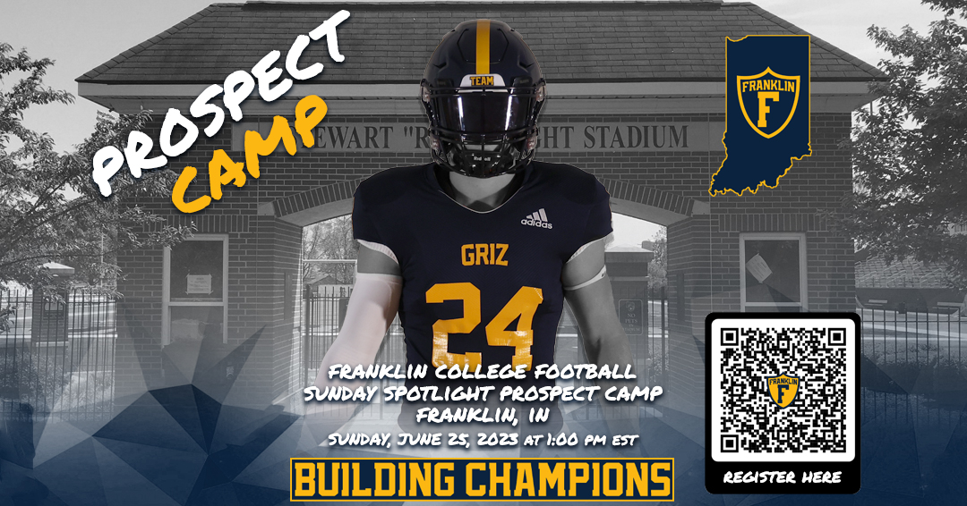 🚨Summer '23 Prospect Camp🚨
📍: Faught Stadium, Franklin, IN
🗓️: Sunday June 25
🕐: 1:00 PM EST
🗒️: GrizFootballCamps.com
❔: Fall 2023 Grades 9-12
Campers will receive a t-shirt, individual instruction from our staff and opportunities to compete in drills.
#BuildingChampions