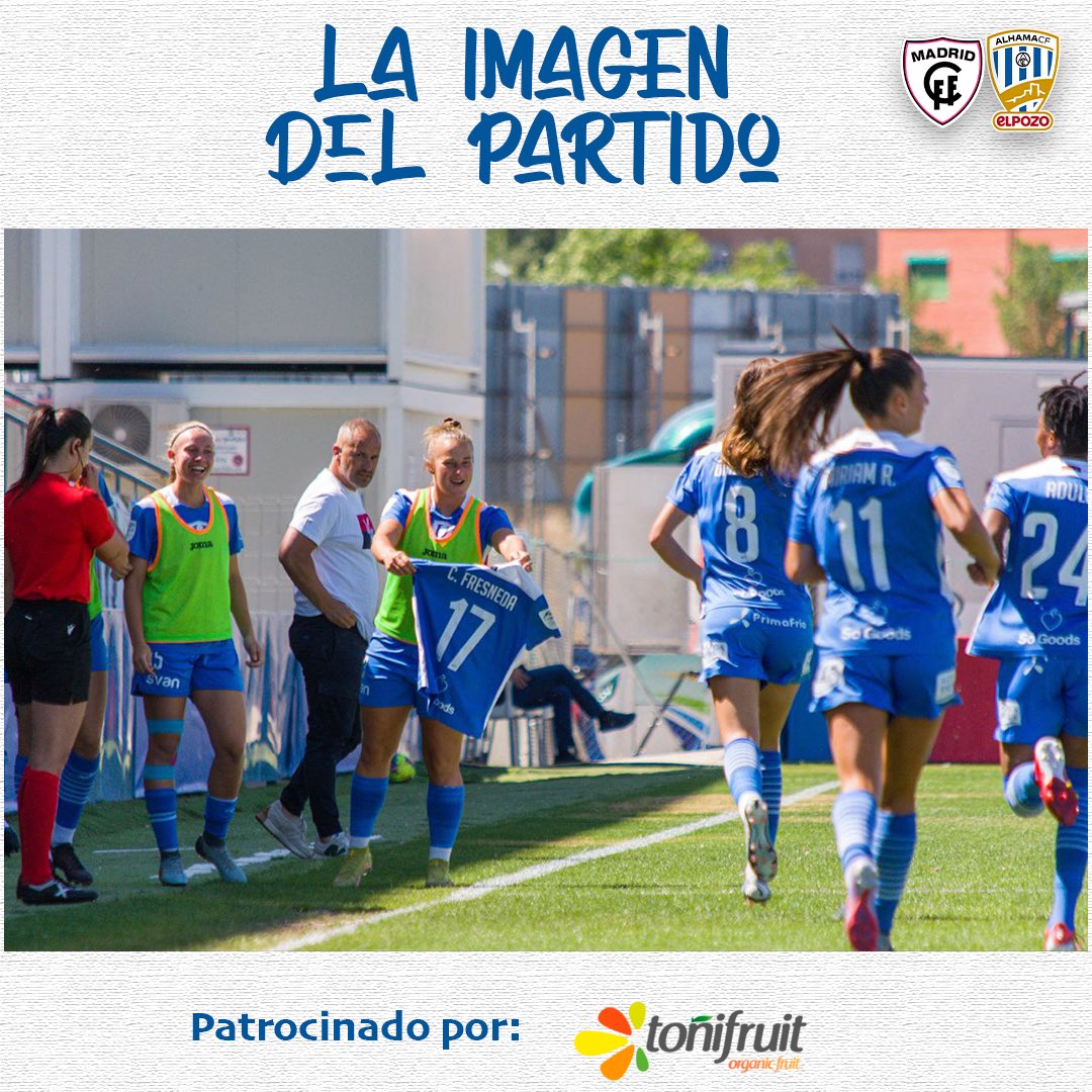 AlhamaElPozo's tweet photo. 𝐈𝐦𝐚𝐠𝐞𝐧 𝐝𝐞𝐥 𝐩𝐚𝐫𝐭𝐢𝐝𝐨 📸

Esta es la imagen del partido del sábado patrocinada por @Toni_fruit. https://t.co/SZDhzS79UH