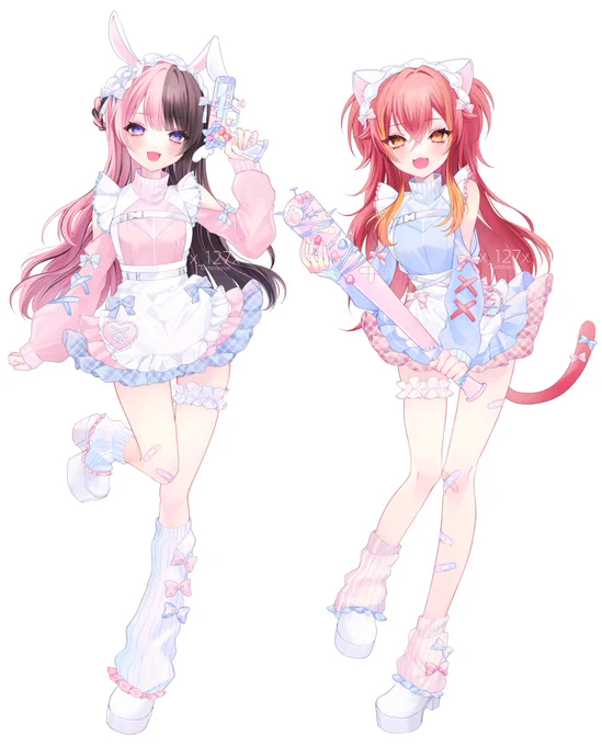 猫汰つなさん×橘ひなのさんの  だいしきゅーだいしゅき 歌ってみたMVイラスト  お手伝いさせていただきましたˊ˗