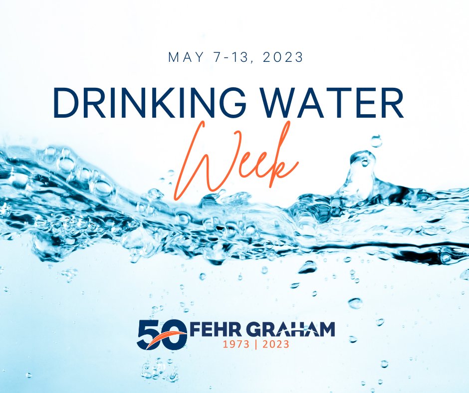 fehrgraham's tweet photo. It’s #DrinkingWaterWeek, a time to tout the importance of safe and clean drinking water. #FehrGraham engineers, technicians and licensed operators have provided water engineering solutions to communities across the Midwest since 1973. Now, that’s a reason to raise our glasses! https://t.co/mKrJLwckTK
