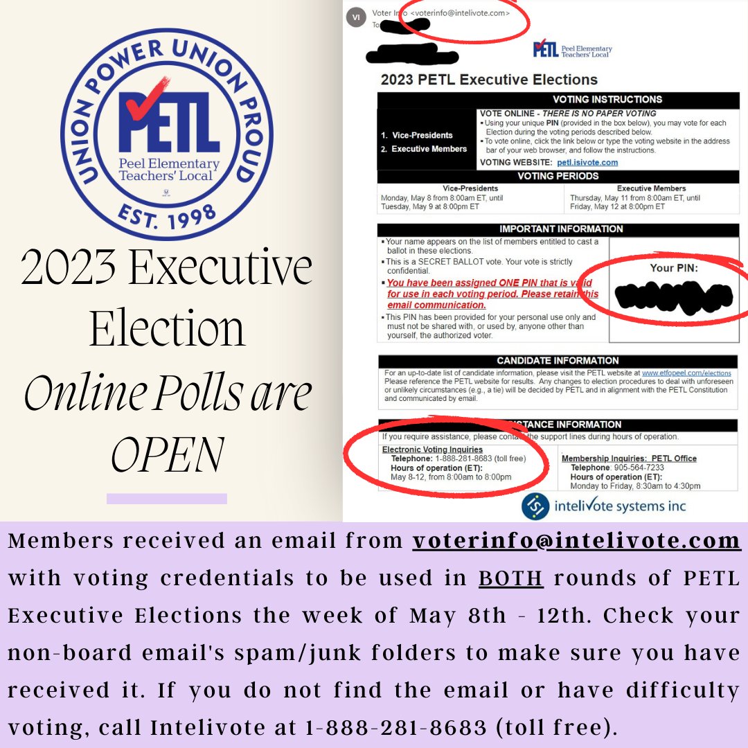 2023 #PETL Executive Elections (VP Candidates) is now live.
Please see below if you are having difficulty voting.
*Note: This is an official PETL post. It may be Liked, Reposted &amp; Shared without commentary. Commenting, replying and campaigning are not permitted via social media.