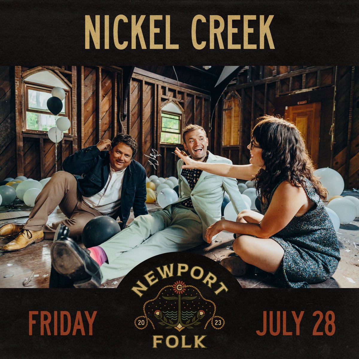 Please join us in welcoming @nickelcreek back to the Fort! For their Artist Give, the band asked <a href="/newportfestsorg/">Newport Festivals Foundation</a> to provide a grant to <a href="/WO_Smith/">W.O. Smith Music School</a>, which makes affordable, quality music instruction available to children from low-income families in the Nashville area.