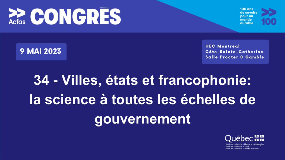 SciChefQC's tweet photo. Mardi au Congrès @_Acfas, je tiendrai un colloque sur les sciences et les gouvernements. On y présentera des données inédites sur le milieu municipal et provincial.

➡️ Pour plus d'informations: https://t.co/0FWHrDAYac

#AcfasC34 #Acfas https://t.co/1BOx7irA4j