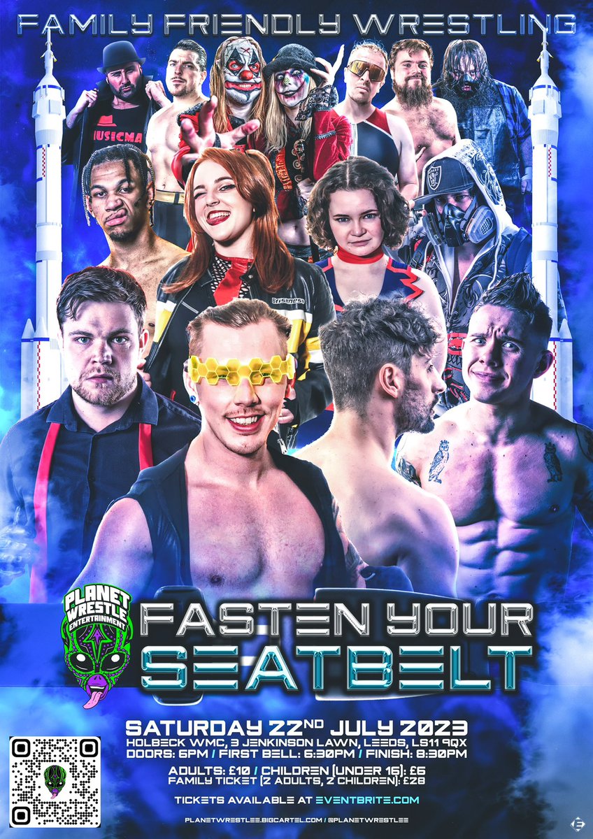 PLANET WRESTLE ENTERTAINMENT presents FASTEN YOUR SEATBELT 🚀 The intergalactic experience returns after a successful debut show in February. @planetwrestlee is back with a brand new space age experience! 🎟️ eventbrite.co.uk/e/fasten-your-…