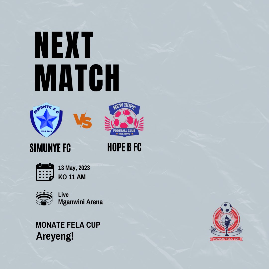 MonateFelaCup's tweet photo. Simunye looking for their second home win 

#MFC #monatefelacup #areyeng https://t.co/OokdMT1QIy