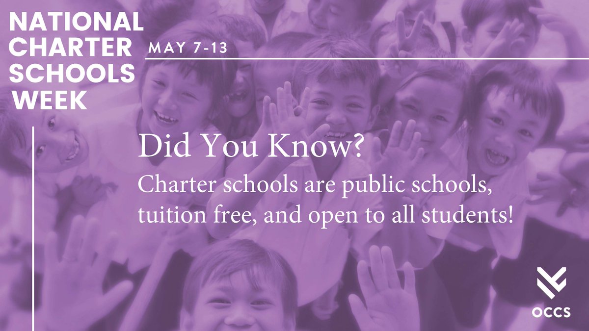 Happy National Charter Schools Week! Knowledge is key to understanding the charter school movement.
#OCCScharters #CharterSchoolsWeek