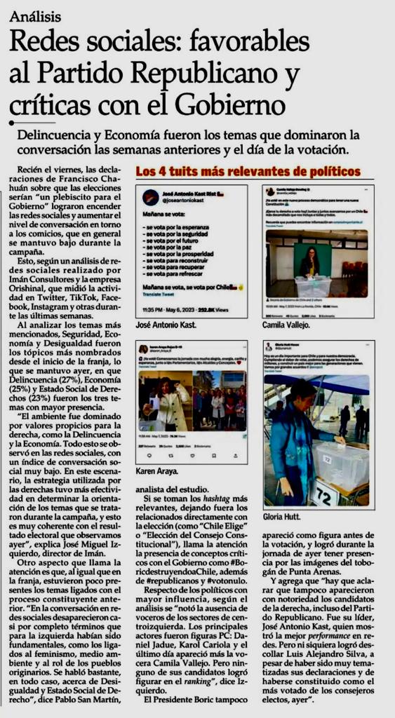 Informe de RRSS de Imán Comunicación y Orishinal muestra como desaparecieron casi por completo términos que para la izquierda habían sido fundamentales.
Tuvieron cabida los que son más propios de la derecha, como la delincuencia, probando que la contienda se jugó en su cancha.