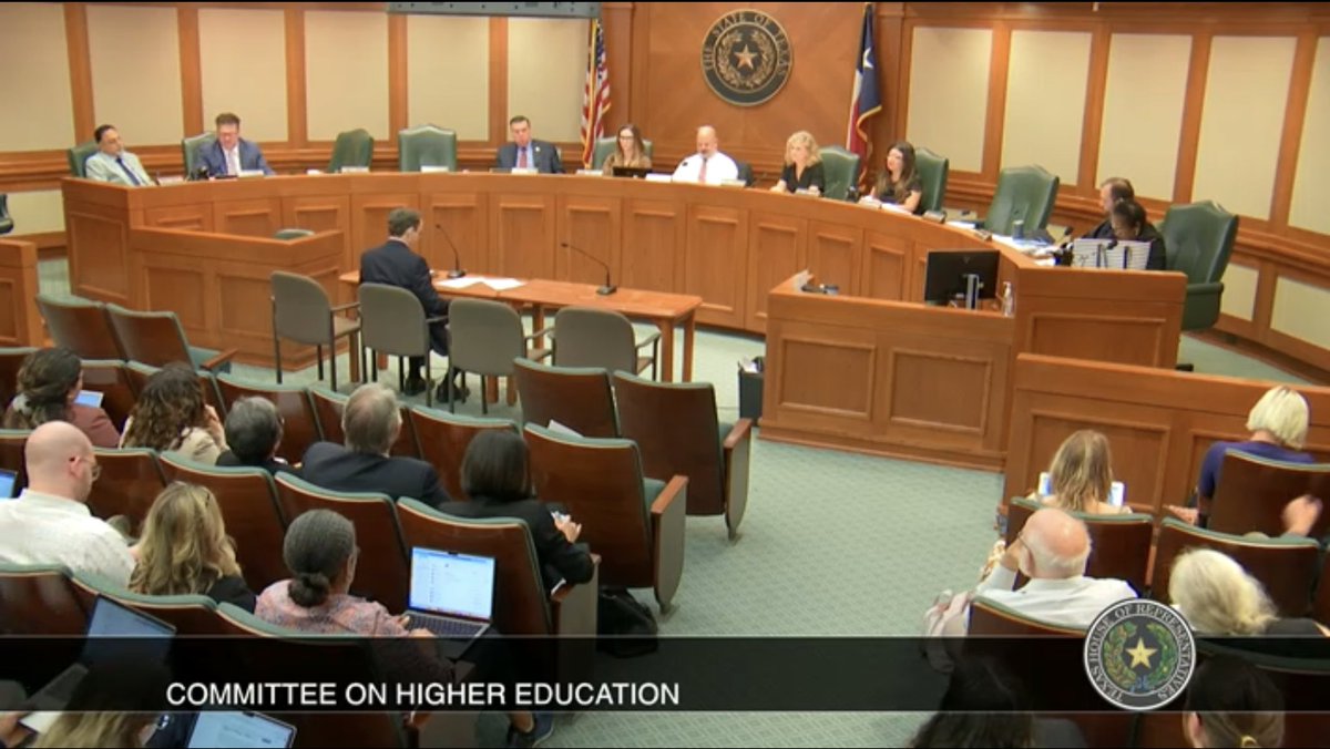 txblackcaucus's tweet image. Right now, SB 18 is already being heard. The committee is hearing from invited testimony.

Follow along with the hearing live at this link: bit.ly/TxHigherEDCom

#txlege #TxforDEI