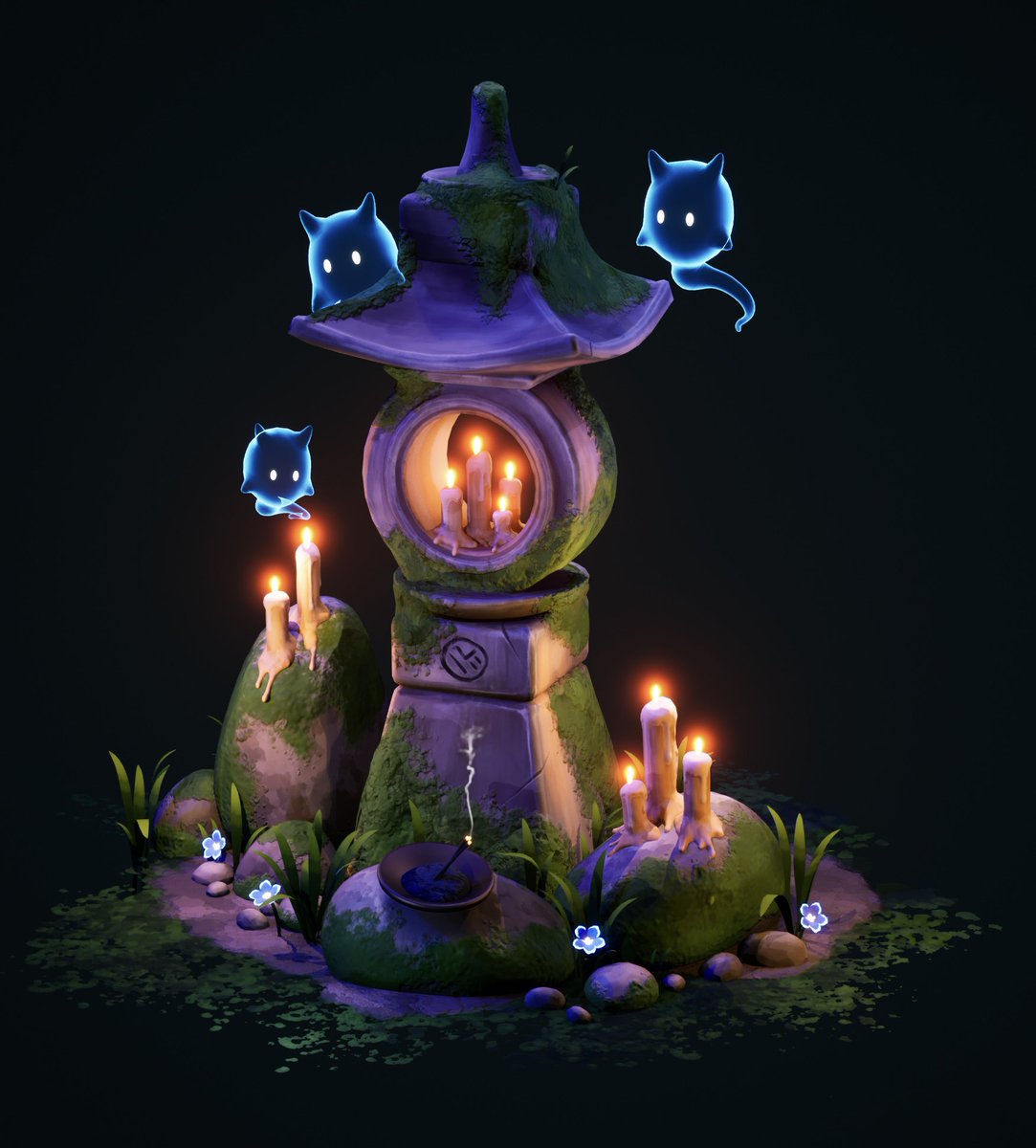 My spirits lantern is finally done 🕯️ Hope you like it ! 
Concept art by Ruslana Gus 

#3dart #gameart #stylizedart