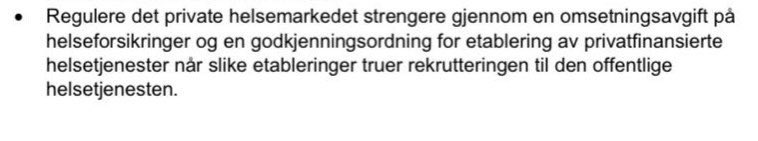 Høyre prøver å spre frykt rundt et vedtak som faktisk ikke bør være så kontroversielt. Kreve godkjenning for privatfinansierte når de truer rekruttering til offentlige helsetjenester. En skulle faktisk tro alle partier støttet å sikre god nok rekruttering til offentlige sykehus