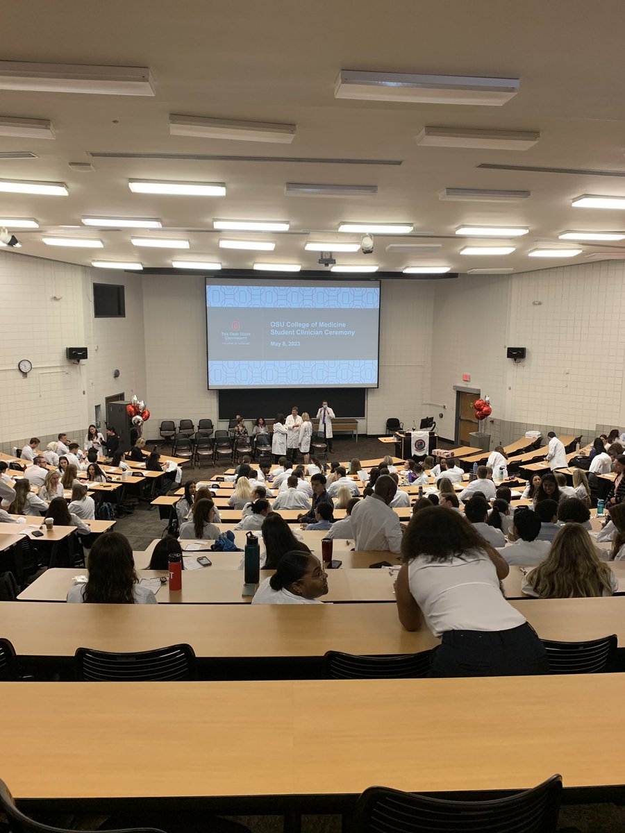 Another milestone today- Student Clinician ceremony when our M2 students become M3 students and head to clinical rotations. #osucom