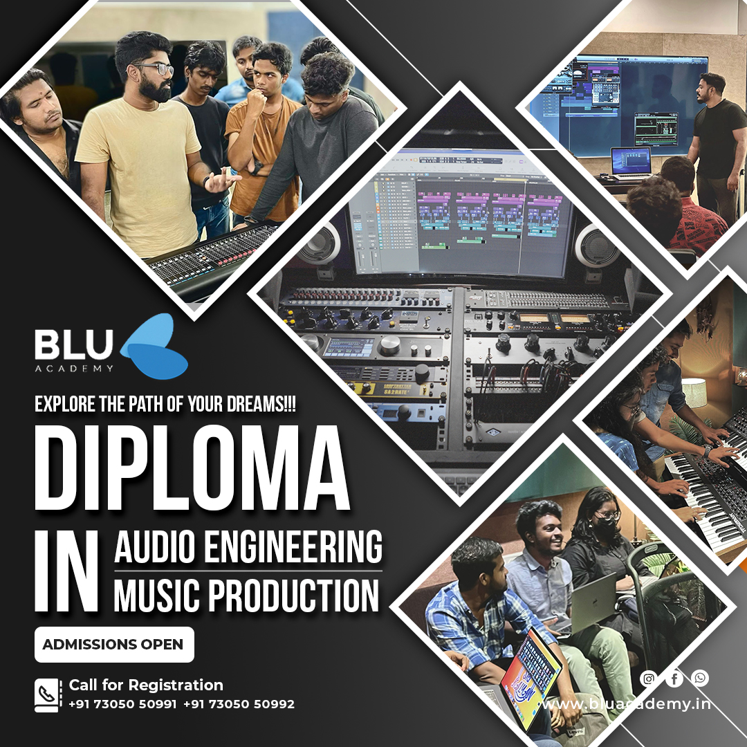 Diploma in Sound Engineering & Music Production 
Admission Open for July 2023
@academy_blu @AbinPushpakaran @Music_Siddhu 
#joinbluacademy #bluacademy #diplomacourses #audio #sound #music #chennai #exam #learning