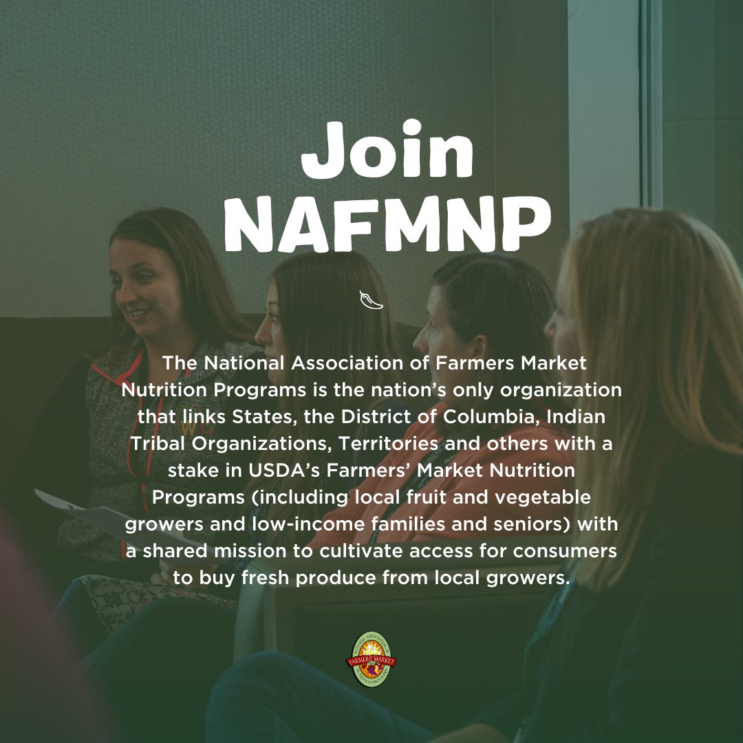 Become a member with us to receive discounts on the annual conference this September where you can establish connection with state agencies and organizations working on the SNAP, S/FMNP, and WIC programs.  

Go to our website to learn more: nafmnp.org/membership/

#foodaccess