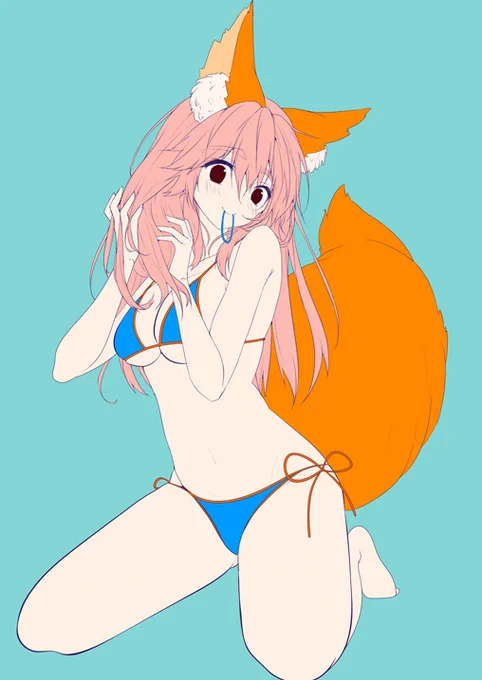 【FGO】水着玉藻ちゃん色ラフ をpixivFANBOX に投稿しました #FGO #玉藻の前