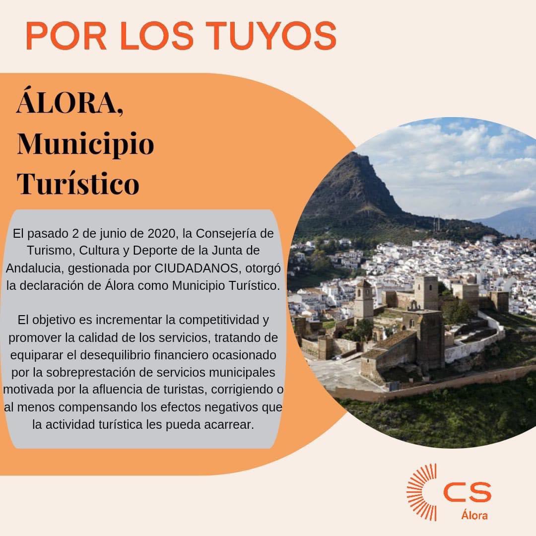 Cs_Alora's tweet photo. ÁLORA MUNICIPIO TURÍSTICO 
Ciudadanos ha trabajado duro porque ÁLORA obtuviese este reconocimiento.Os dejamos enlace del vídeo realizado por Nuria Rodríguez, Delegada de Turismo, quien hizo posible esta declaración.
https://t.co/bb5lqMaf56 https://t.co/gXuzXROMMM
