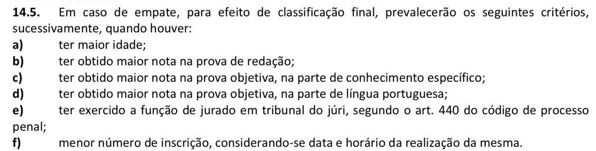 PriscilaFilgue7's tweet photo. Eu acho tão problemático esse critério de desempate da letra F. Eu faço a inscrição quando entra dinheiro e não logo que sai o edital. 🫠 https://t.co/r8oNIxK00v