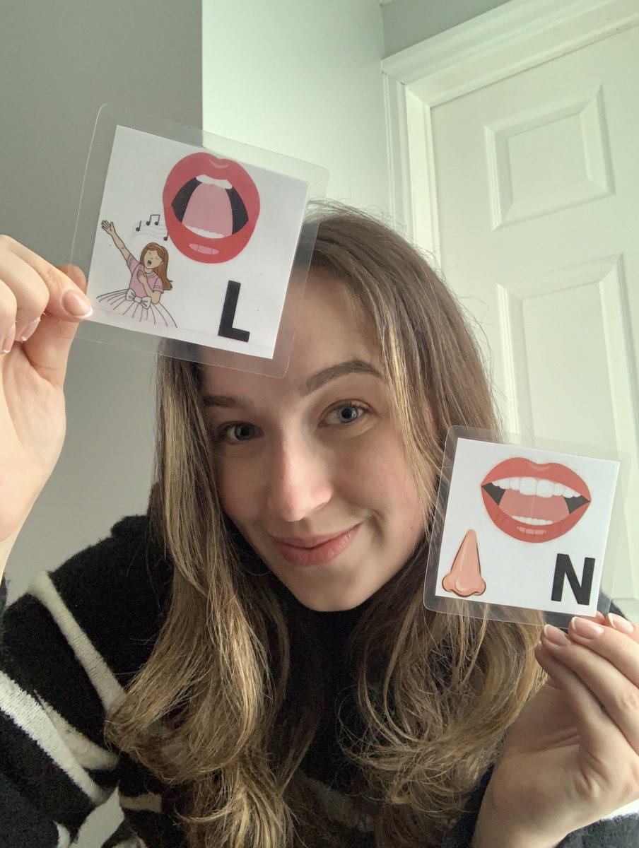 My favorite tip for speech therapy is to use a visual! It can show the correct mouth placement or help us remember what sound to say.