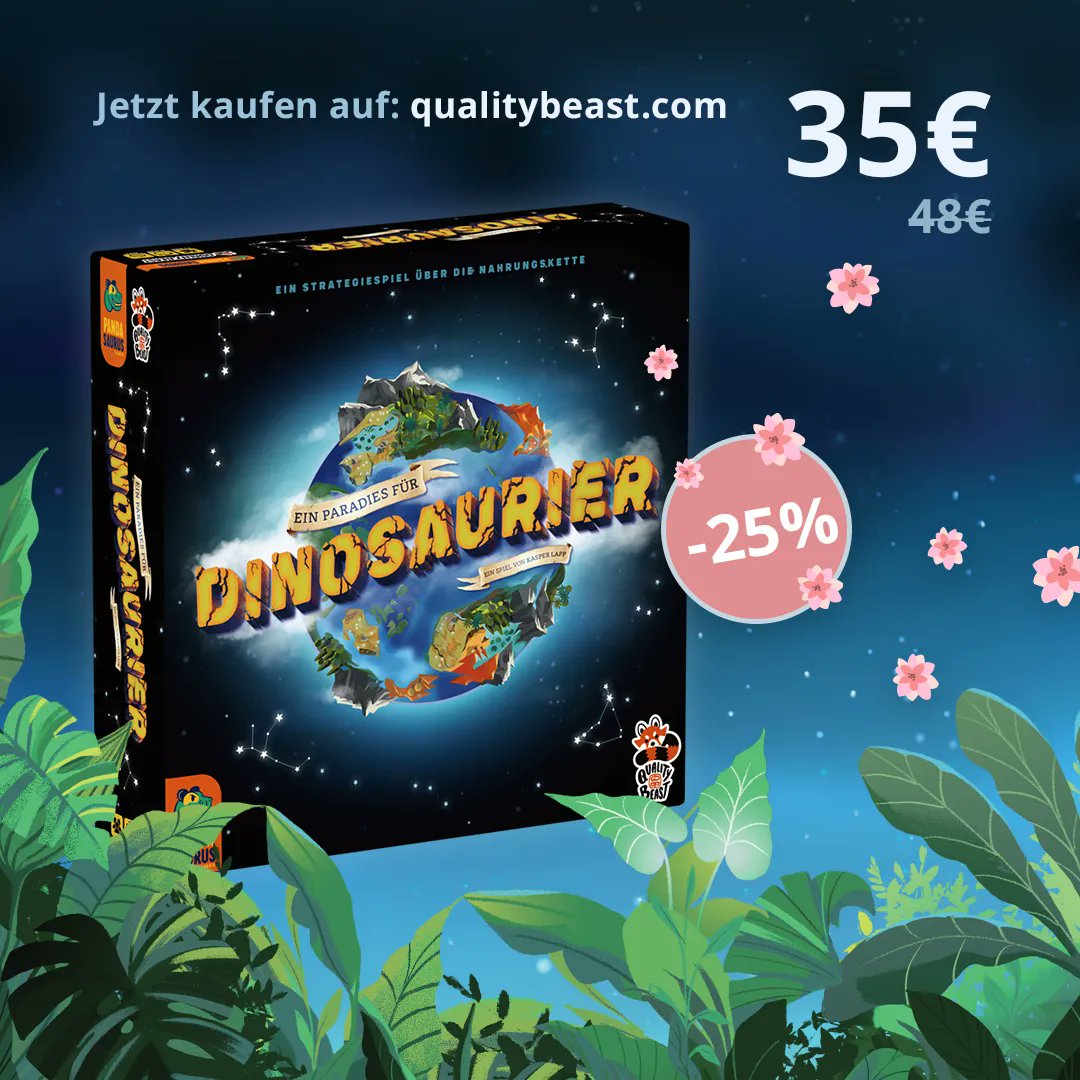 QualityBeastDE's tweet photo. Für größere Spiele haben wir auch Ein Paradies für Dinosaurier im Angebot für 35 €. Wenn du diesen leichten Engine-Builder noch nicht besitzt, könnte jetzt ein guter Zeitpunkt sein, um ihn zu kaufen!

Jetzt kaufen auf: https://t.co/jAkizK6mkh https://t.co/4H08qmuE5T
