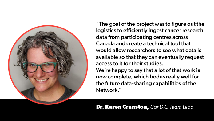 Launched in October 2021, this project is a collaboration with the Canadian Distributed Infrastructure for Genomics (CanDIG), a pan-Canadian initiative led by a team at <a href="/UHN/">University Health Network</a>. (<a href="/distribgenomics/">The CanDIG Project</a>)
