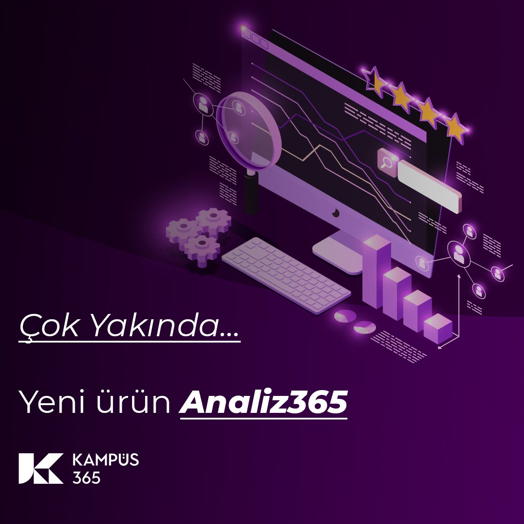 Çok Yakında... Yeni ürün Analiz365

#Kampüs365 #Webinar #Sınıf365 #SanalSınıf #virtualclassroom #EEğitim #EÖğrenme #ELearning #ELearn #EDers #UzaktanEğitim #onlineöğrenme #MobilÖğrenme #CanlıDers #onlineders #canlıeğitim #canlıöğretim #OnlineEğitim #UzaktanEğitimSistemi