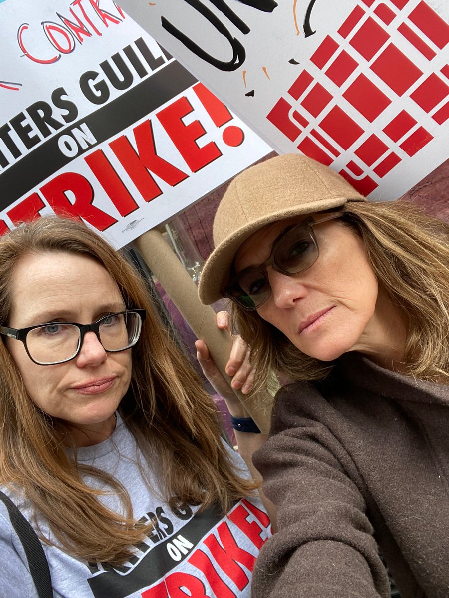 Bringing big disappointed mother energy to #WGAstrike in NYC with @gaballgreen and @scabbytherat