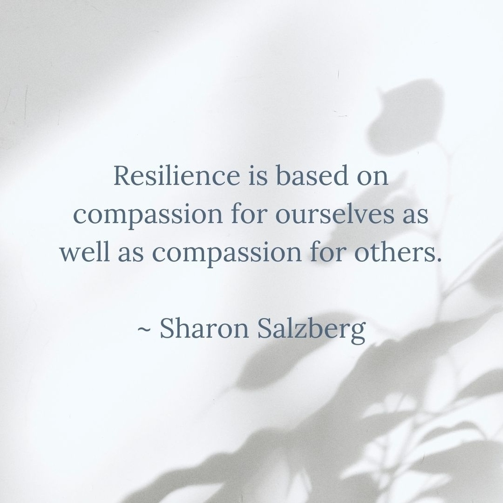 pausemeditation's tweet photo. Resilience is based on compassion for ourselves as well as compassion for others. ⁠
⁠
~Sharon Salzberg⁠
⁠
#pause⁠
#mindfulness⁠
#meditation⁠
#compassion⁠
#resiliency⁠
#mentalhealthawarenessmonth⁠
#MHAM⁠ https://t.co/zTH20qrscL https://t.co/AjrWpnFvdx