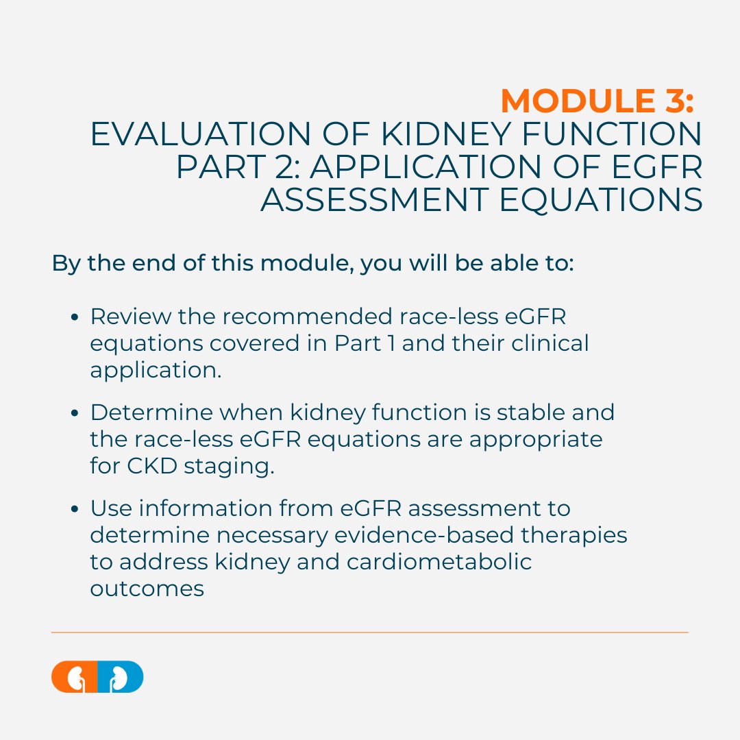 Here’s what you can expect to learn from our first three CE modules. Enroll ➡️…dneymedicationmanagement.nexusipe.org

#TwitteRX #pharmacists #NephTwitter #kidneycare #PharmacyUMN #nephrologist #nephrologynurse #nursepractitioner #nephrology #healthcareprofessionals #internalmedicine