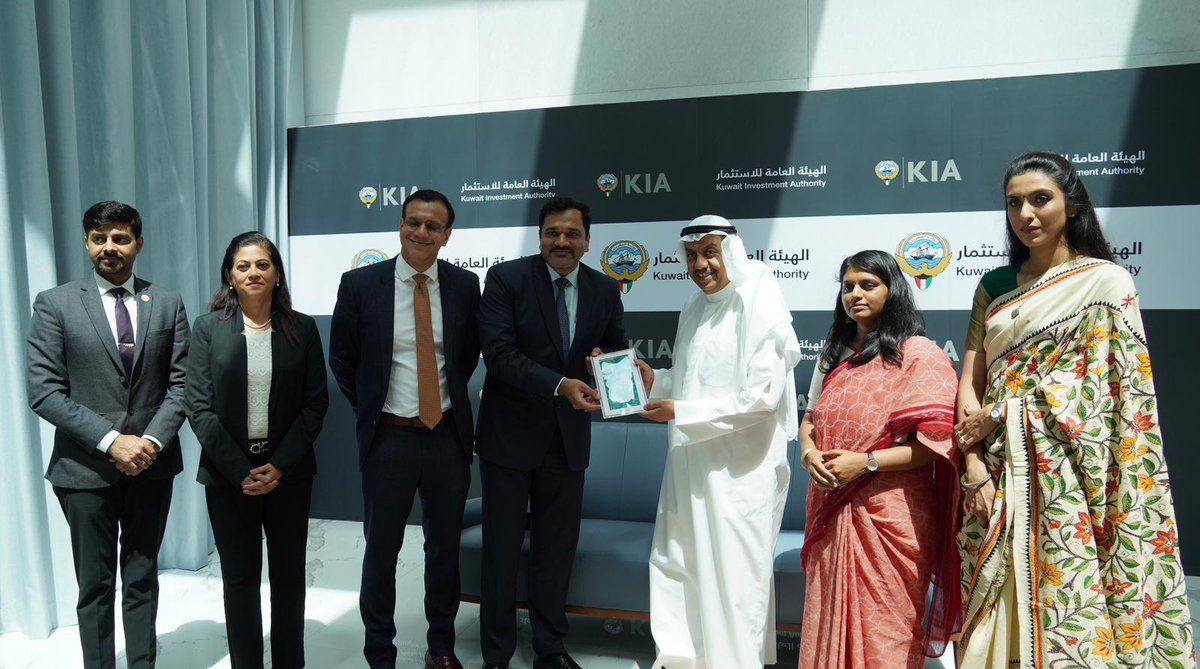 indembkwt's tweet photo. A delegation from DPIIT, Invest India &amp; NIIF met Mr. Ghanem Al-Ghaneiman, MD &amp; his team at Kuwait Investment Authority (KIA), one of world's largest sovereign wealth funds &amp;discussed ways of further deepening investment cooperation between India &amp; Kuwait. @investindia  @DPIITGoI https://t.co/d7q7EswSst