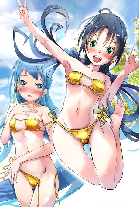 金色ビキニさみすず!! (まとめて背景ちょい足し)
