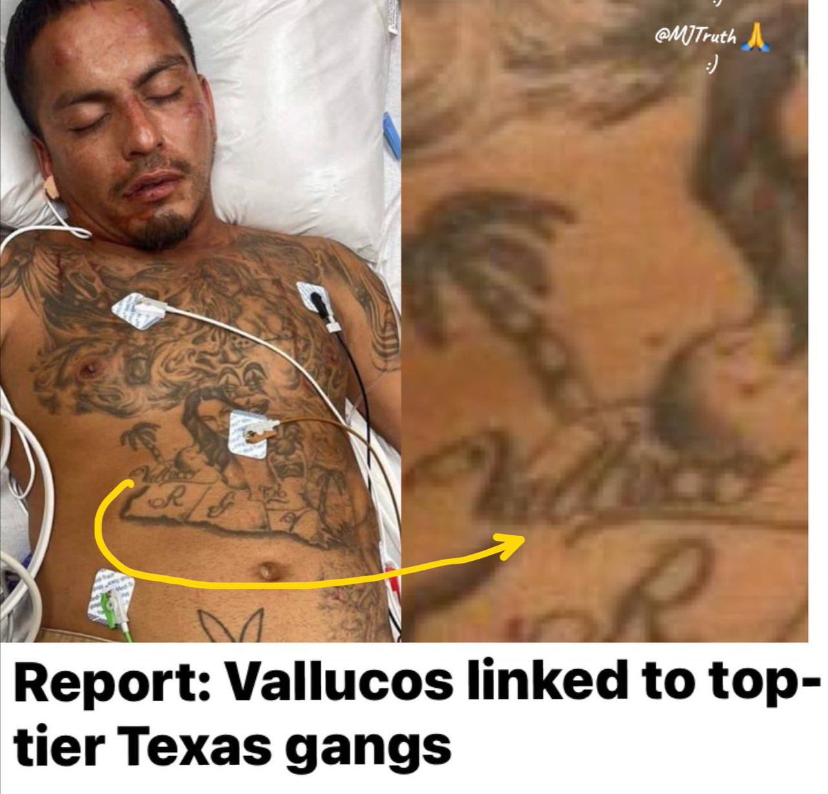 intheMatrixxx's tweet image. The “white supremest” that ran over all those poor illegal Mexicans in Texas is not only Mexican, but a South Texas Prison Valluco gang member.

Every single media outlet that ran anything with the words “white supremest” needs to be put in jail. The MSM is the enemy of the…