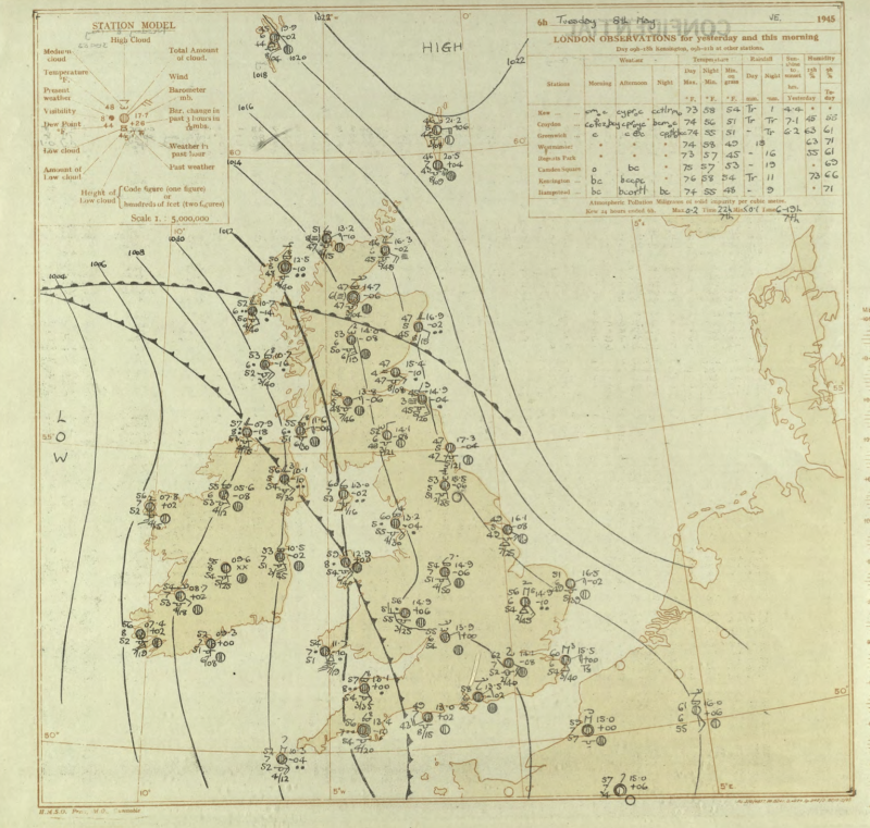 VE Day on 8 May 1945 marked the end of the Second World War in Europe and was also the day public weather forecasts resumed for the first time in six years 🌤️